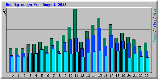 Hourly usage for August 2013